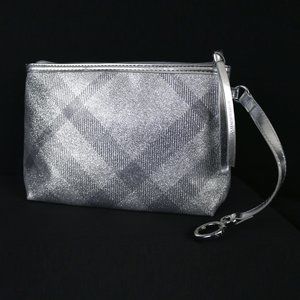 BURBERRY Fragrances Silver Metallic Cosmetic Case